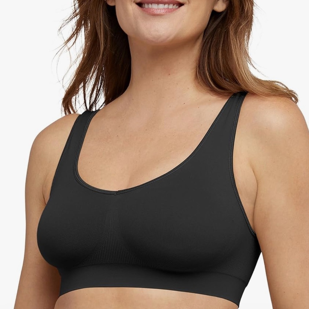 Women's BALI Black One Smooth U Seamless Bralette